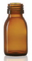 100 ml siroopfles, amber, type 3 geblazen glas