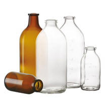 3000 ml infuusfles, helder, type 1 geblazen glas