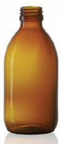 200 ml siroopfles, amber, type 3 geblazen glas