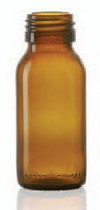 60 ml siroopfles, amber, type 3 geblazen glas