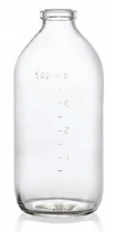 500 ml infuusflacon, helder, type 3 geblazen glas
